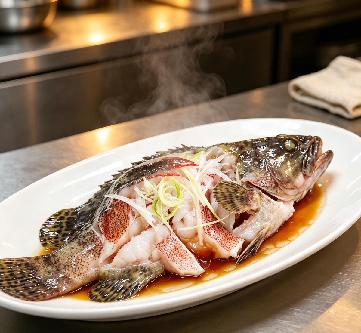 Steamed Whole Fish with Sliced Portions: A Gourmet Delight