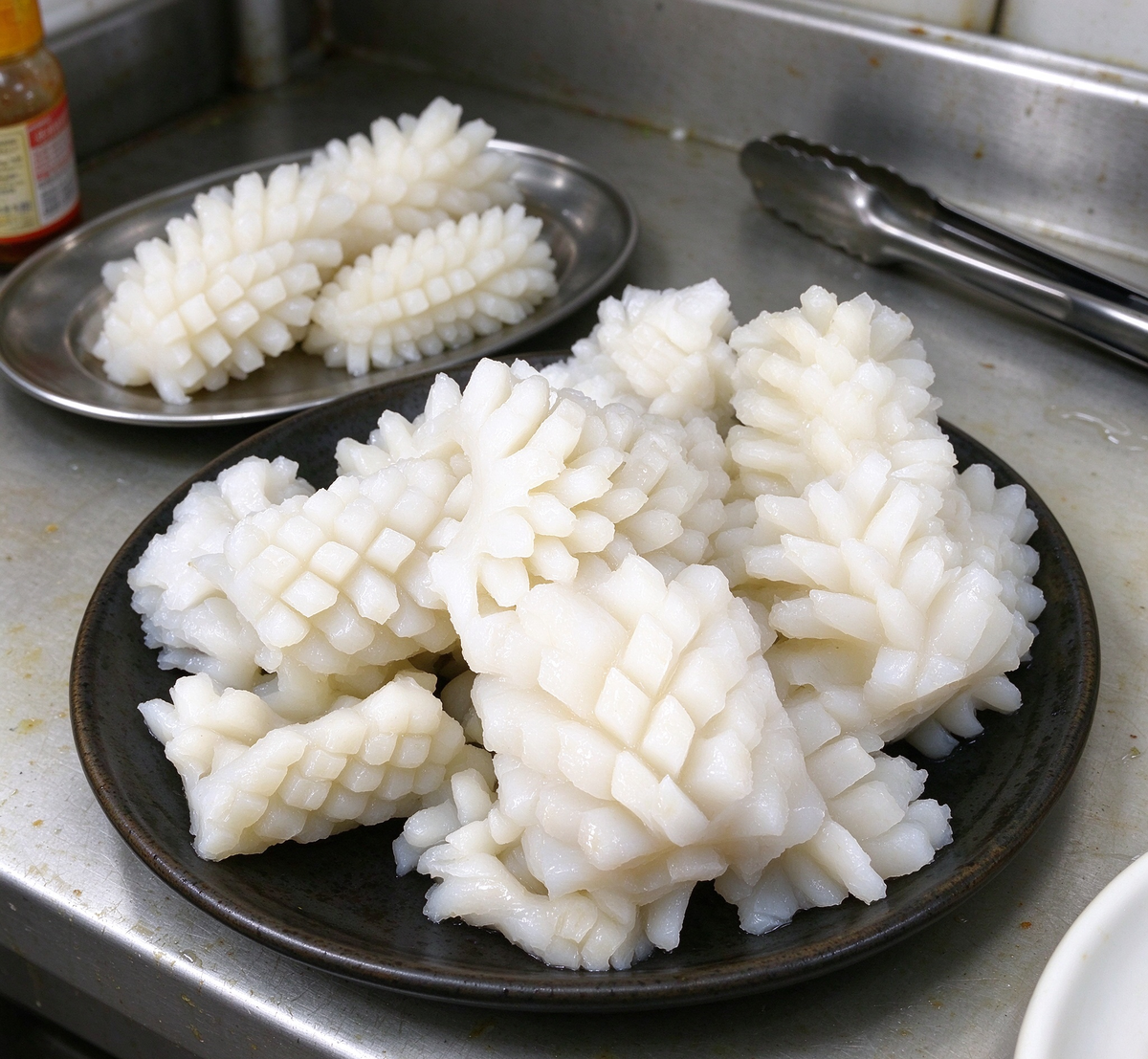 Delicate Squid Slices: Perfectly Marinated and Ready to Enjoy