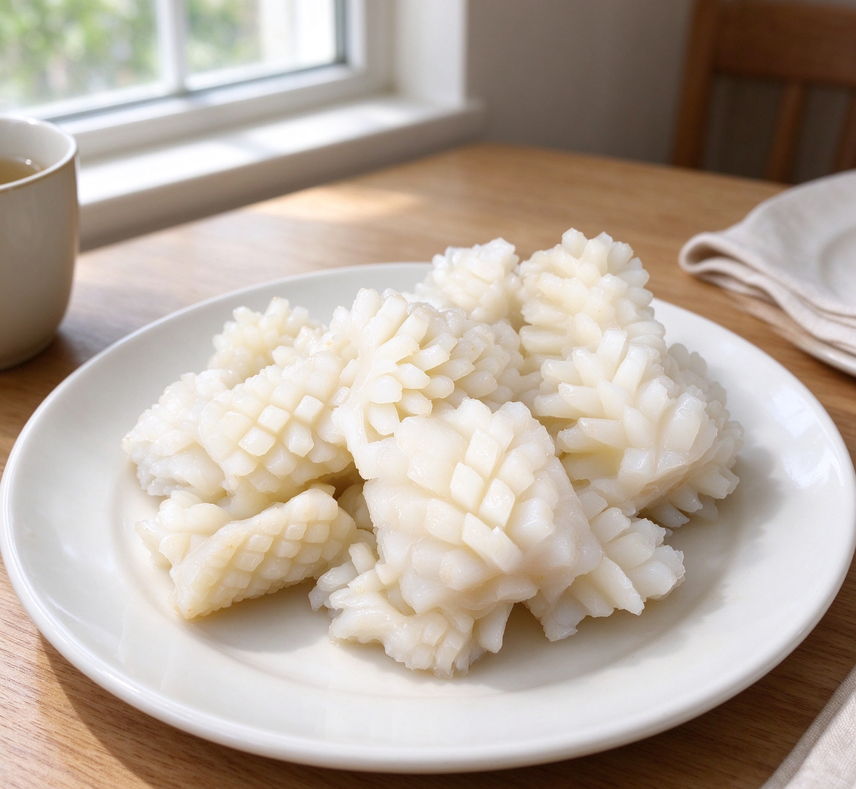 Delicate Squid Slices: Perfectly Marinated and Ready to Enjoy